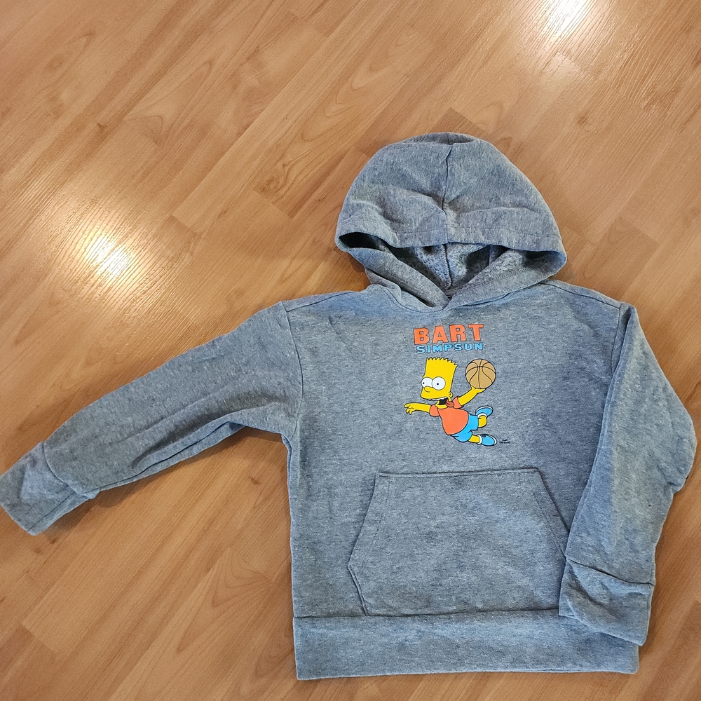 Old Navy Gray Hoodie with Bart Graphic